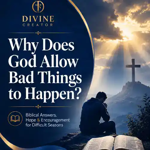 Christian encouragement illustration about why God allows bad things to happen with biblical hope and faith during suffering