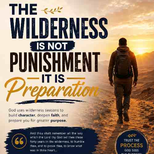 Christian walking in the wilderness symbolizing spiritual preparation and divine process — wilderness season is not punishment but preparation